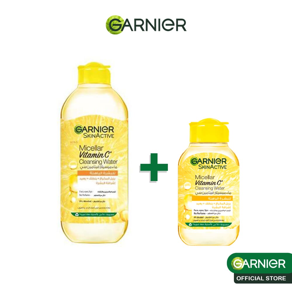 Garnier eau micellaire nettoyante démaquillante vitamine c 400ml - MINI Eau micellaire 100ML OFFERTE