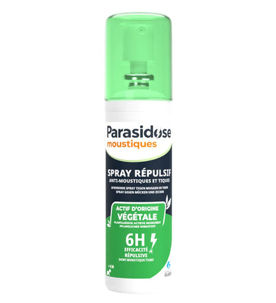 Parasidose Moustiques Spray répulsif anti-moustiques – Actif végétal 100ml