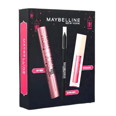 Maybelline Eid Sky High + Lifter Gloss004 Silk + Tatt Gel Liner Pack