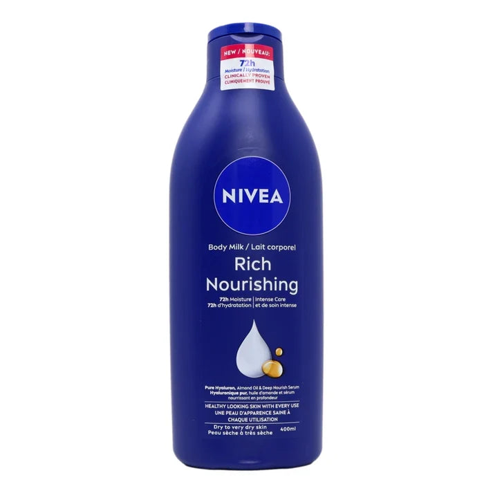NIVEA Lait Corps Hydratant Nourrissant 400ml – Nutrition Intense & Peau Douce 72h