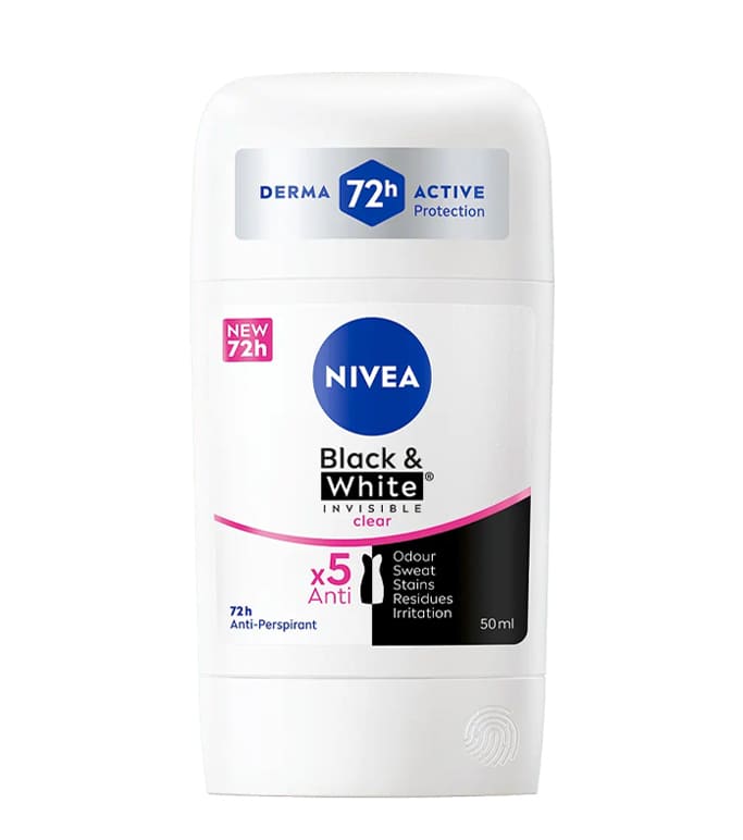 Nivea Deodorant Black & White Invisible Clear Anti-Perspirant Stick 72H