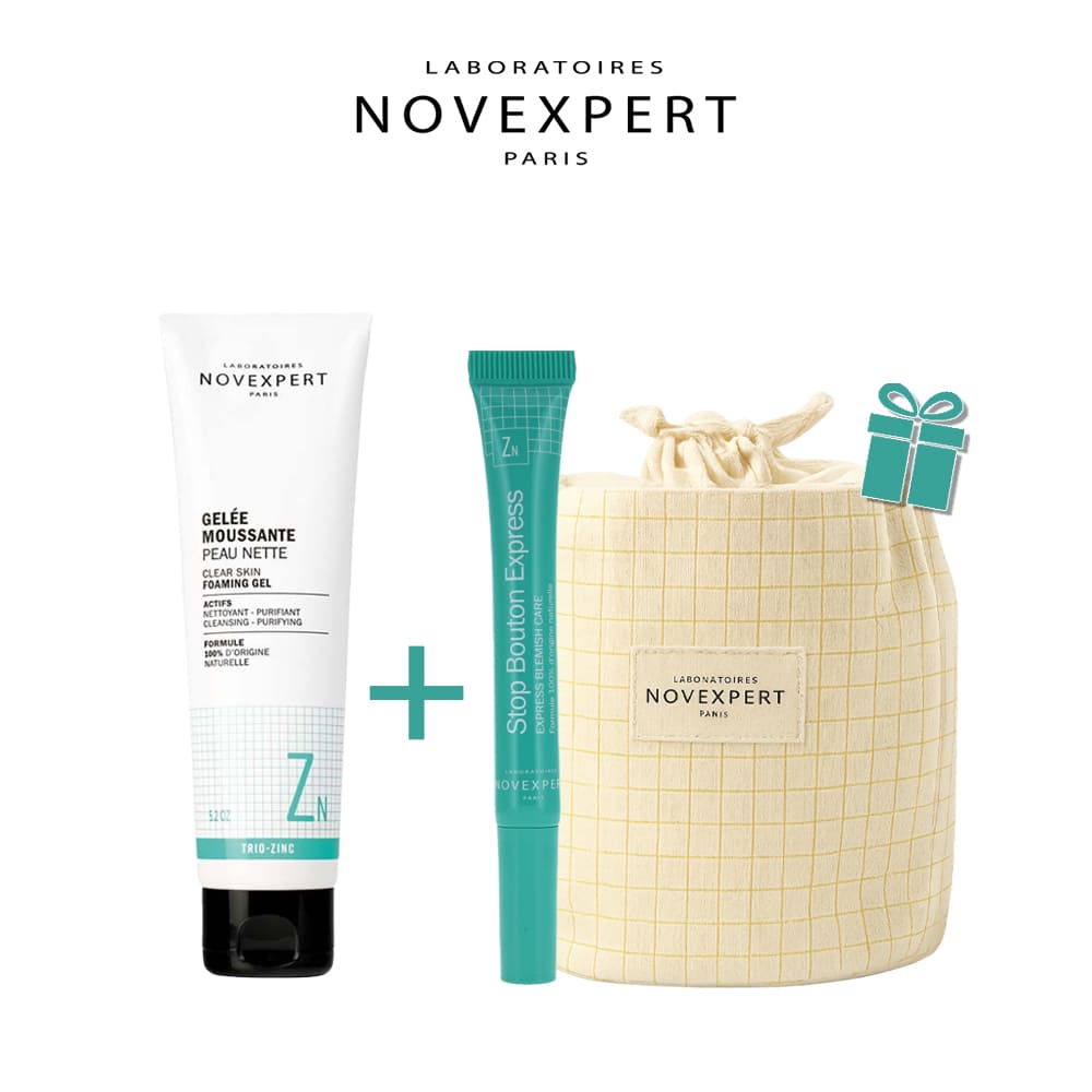 Novexpert Pack Trio-Zinc Stop Bouton 7 ml + Gelée Moussante 150