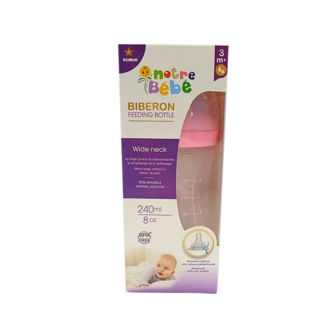 Notre Bebe Biberon Wide Neck +3m 240ml
