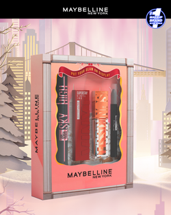 Maybelline Coffret Put Your Glam On Display - Vinyl Ink 30 + Cosmic Black + Highlighter NU 22 +  Mini Gel liner