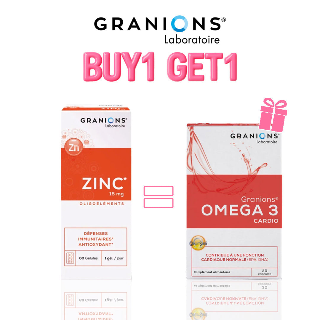 Granions Zinc 15 Mg B60 Gélules - Omega 3 Cardio 30 Gélules Offerte