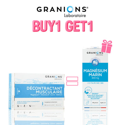 Granions Décontractant Musculaire B30 Ampoules - Magnésium Marin 300 Mg B60G Offert