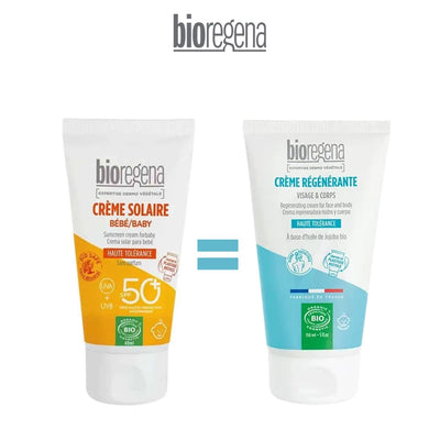 BioRegena Ecran Solaire Invisible Bébés en Crème Spf50 – 40ml - Crème Régénérante 150ml Offerte