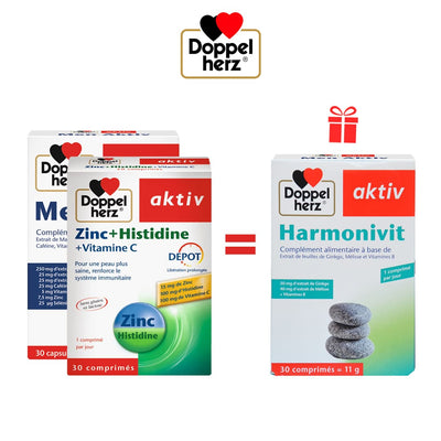Doppel Herz Pack Zinc 30 Comprimes+Magnesium 30 Comprimes - Harmonivit 30 Comprimes Offert