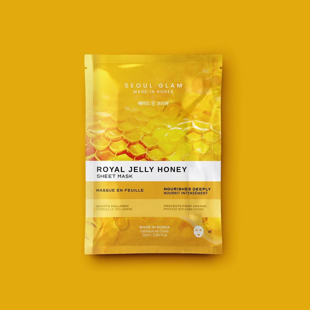 Seoul Glam Royal Jelly Honey Sheet Mask 25ml – Masque Nourrissant & Éclat au Miel et Gelée Royale