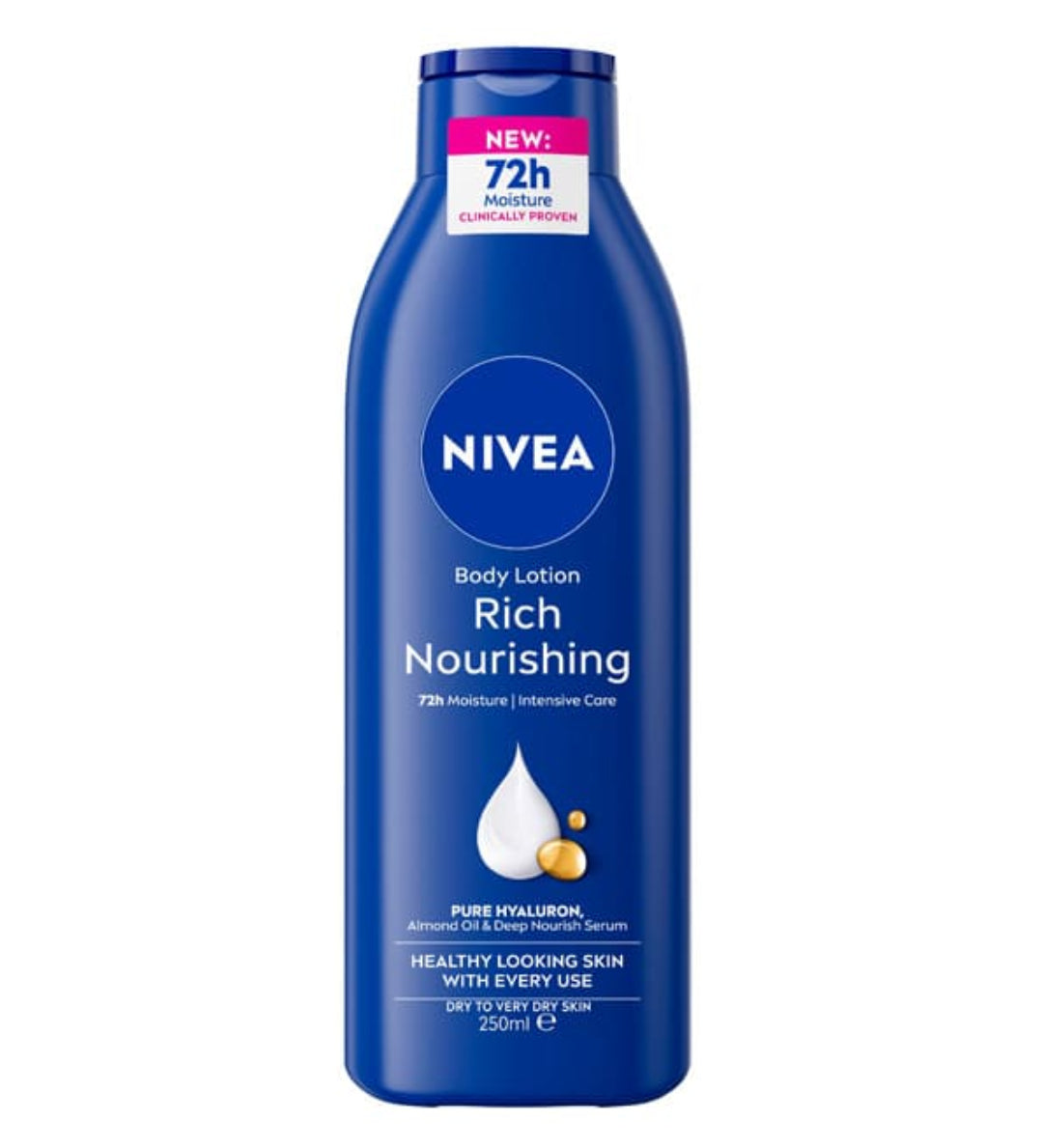 NIVEA Lait Corps Rich Nourrissant 250ml – Nutrition Intense & Peau Douce 48h