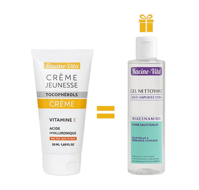 Racine vita creme jeunesse vitamine E 50g  - gel nettoyant 200ml offert