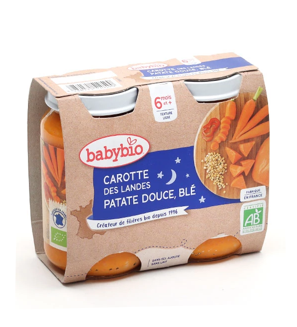 Babybio Petits Pots bébé Carotte Patate douce Blé