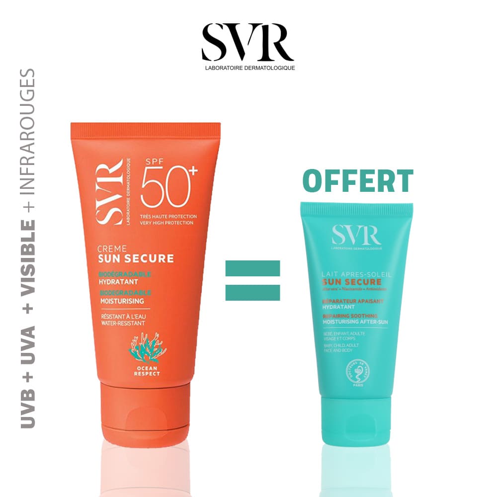 SVR Sun Secure Crème SPF 50+ 50ML - Lait après-soleil 50 ml Offert