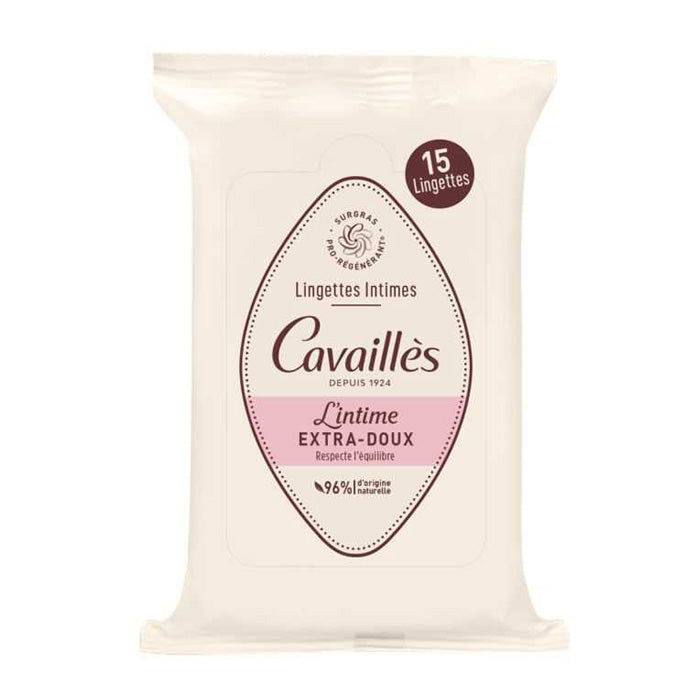 Cavailles Lingettes Intime Extra Doux 15 Unites