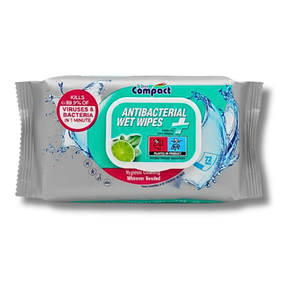 Ultra Compact Lingettes Antibacterial 72 Pieces