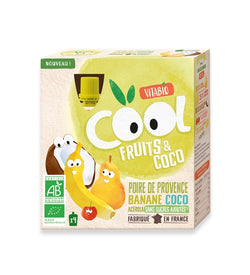Vitabio Cool Fruits Pomme Poire Banane Coco 4 X 90G