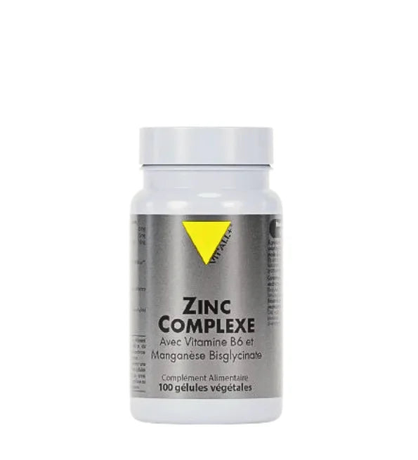 VIT'ALL + ZINC COMPLEXE Zinc, Vitamine B6, Manganèse 100 gelules