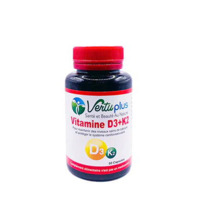 vertu plus vitamine D3 + K2 50 capsules