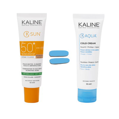 KALINE K-SUN Peaux Mixtes à Grasses Naturelle Claire SPF 50 - K-Aqua Cold Crea Offert
