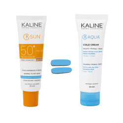 KALINE K-SUN Peaux Normales à Sèches Naturelle Dorée SPF 50 + K-Aqua Cold Cream Offert
