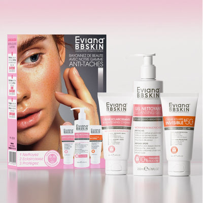 Eviana Creme Eclaircissant + Gel Nettoyant + Ecran Invisible PACK