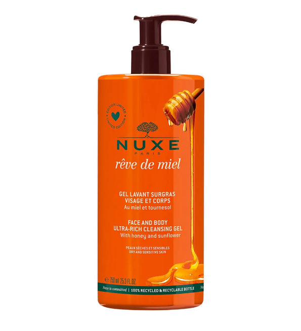 NUXE Rêve de Miel Gel Lavant Surgras visage et corps  750 ml