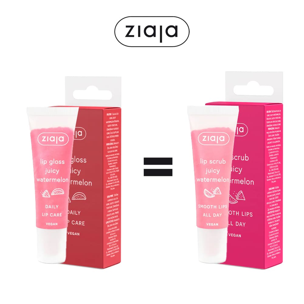 Ziaja Juicy Watermelon Lip Gloss 12ml - Gommage À Lèvres Juicy Watermelon Offert