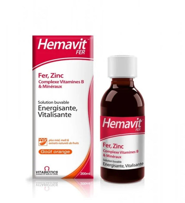 Vitabiotics – Hemavit Fer Complexes Vitamines B et Minéraux Liquide – 200ml