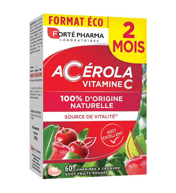 Forte Pharma Acérola Vitamine C Source de Vitalité – 60 comprimés