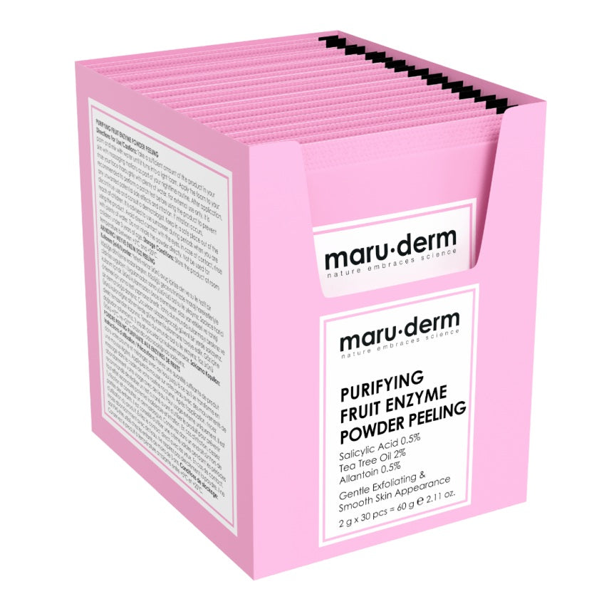 MARUDERM PEELING PURIFIANT AUX ENZYMES DE FRUITS EN POUDRE 60G 30 PCS – Peau Nette & Purifiée