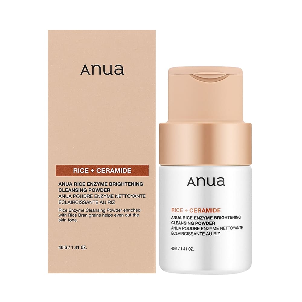 ANUA Rice + Ceramide Poudre Enzyme Nettoyante 40g – Nettoyant Doux Exfoliant & Éclat au Riz et Céramides