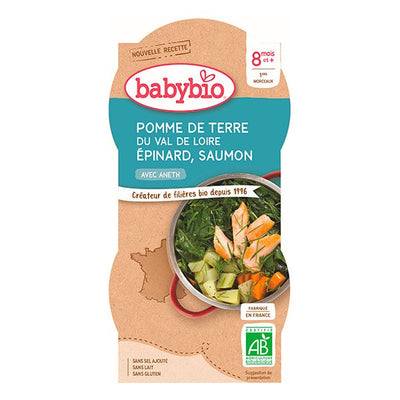 Babybio Bol Pomme De Terre Epinard Saumon 2 X 200 G