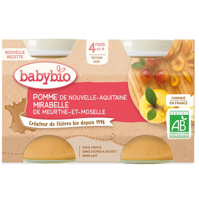 Babybio Petit Pot Pomme Mirabelle (Dès 4mois)