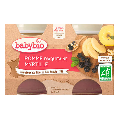 Babybio – Petit Pot Myrtille Pomme 2 X 130 G
