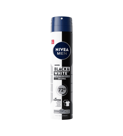 NIVEA MEN Déodorant Spray Original Black & White 200ml – Protection 48h Sans Traces & Fraîcheur Longue Durée