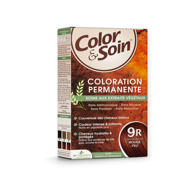 Color & Soin Coloration Permanente 9R Rouge Feu – Couleur Intense & Respect du Cheveu
