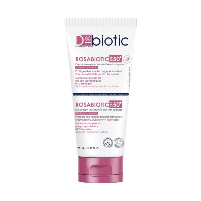 D Biotic Rosabiotic Creme Solaire Peaux Sensibles A Rougeurs Spf50+ Teinte Clair 75 ml