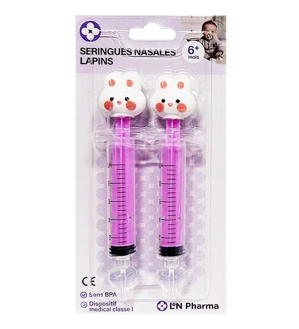L2N Pharma Lot de 2 Seringues Bébé pour Lavage Nasal Lapin