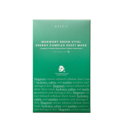 Axis-y Mugwort Green Vital Energy Complex Sheet Mask PACK DE 5