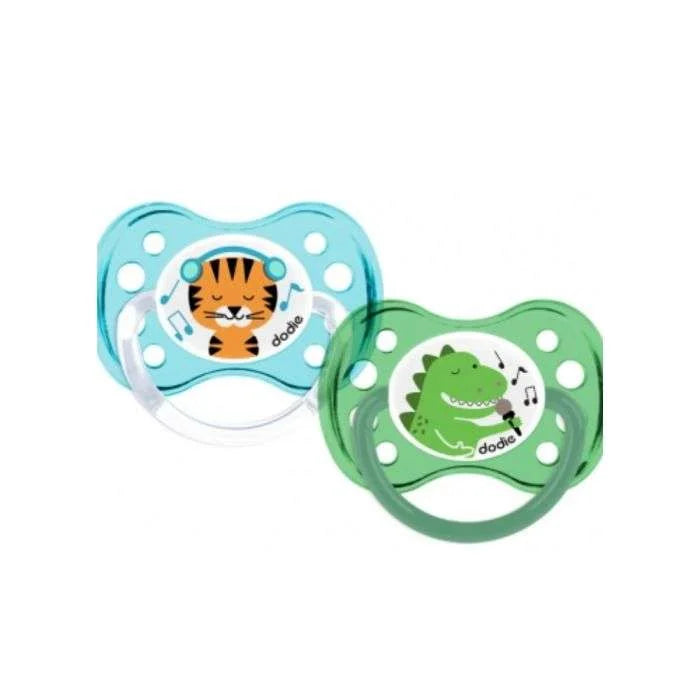 Dodie Sucette Anatomique 28 +6M Duo Tigre/Dinosaure