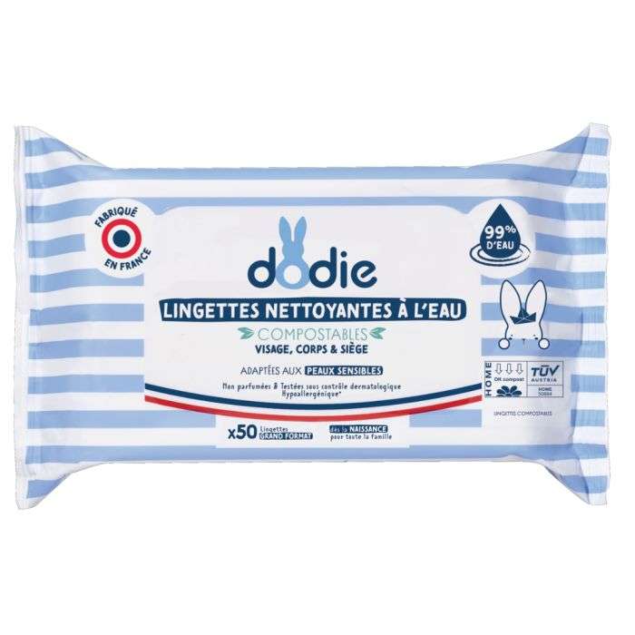 Dodie Lingettes Nettoyantes A L'Eau 50 Pieces