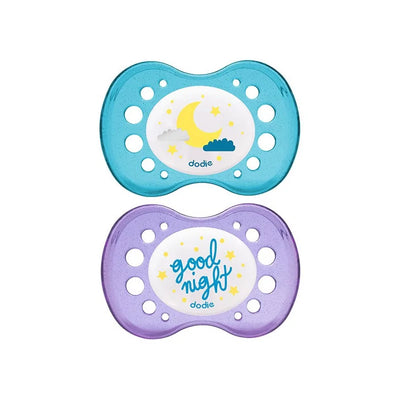 Dodie Sucette Anatomique A2 +18M Duo Nuit Good Night / Lune Sans Anneau