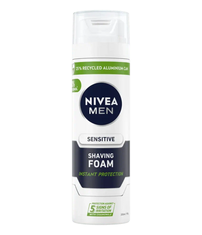 NIVEA MEN Sensitive Mousse à Raser 200ml – Rasage Doux & Protection Peaux Sensibles
