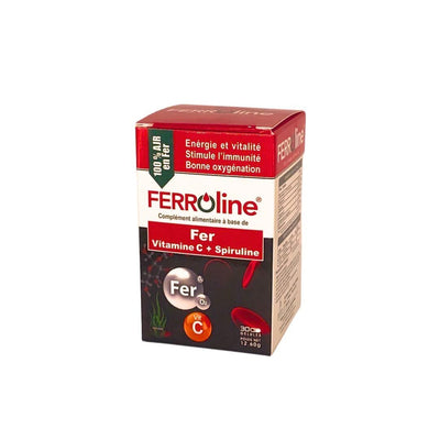 Ferroline Fer vitamine C & Spiruline 30gelules