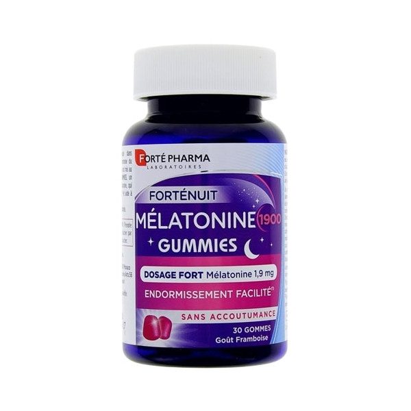 Forte Pharma Forte Nuit Melatonine Gummies 30 Gommes Gout Framboise