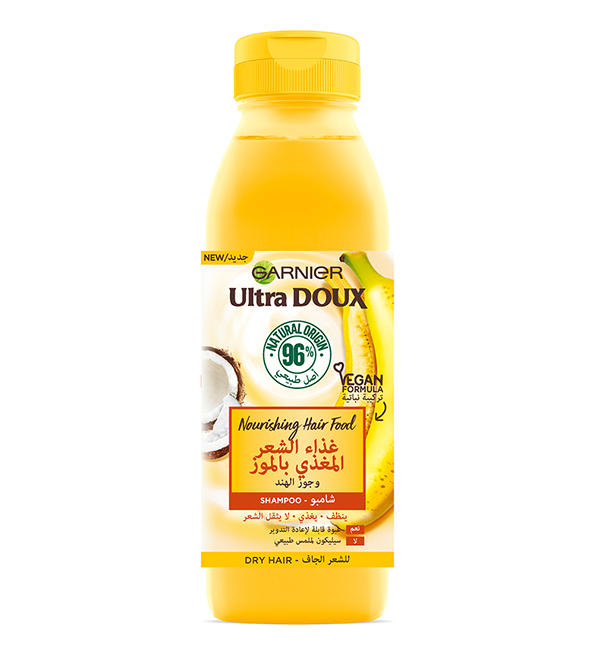 Garnier ultra doux – hair food – shampooing nourissant à la banane pour cheveux secs 350ml