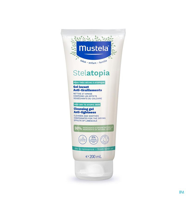 Mustela Stelatopia Gel Lavant anti-tiraillements, peau à tendance atopique 200ml