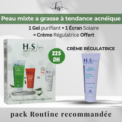 H&S Line Gel Purifiant 200ml + Ecran Solaire 50ml + Creme Regulatrice 50ml Pack