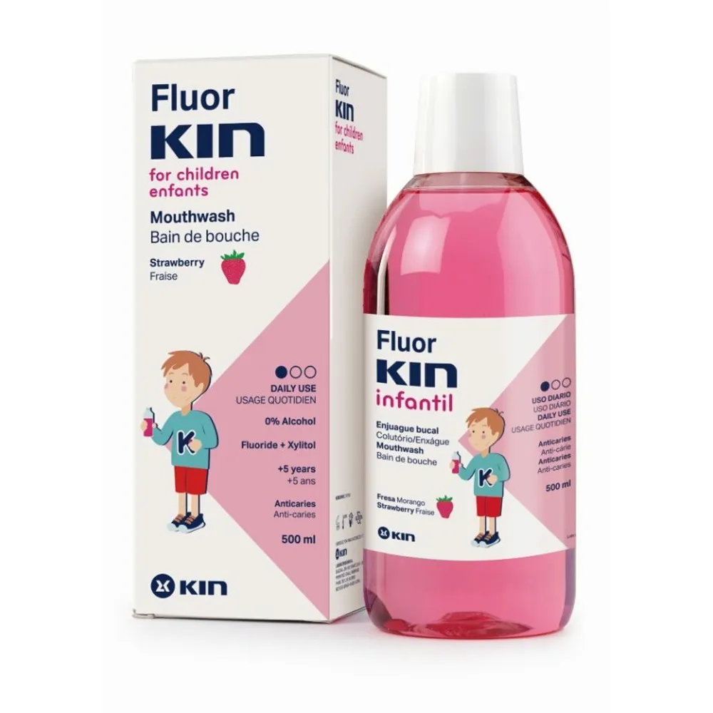 Kin Fluor Bain de bouche enfant Fraise 500ml
