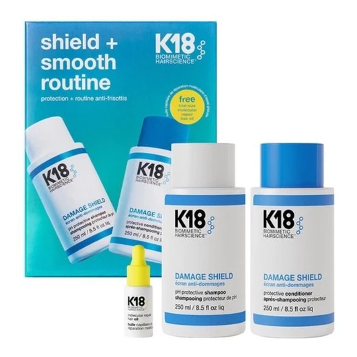 K18 PACK DAMAGE  protective conditioner + pH protective shampoo + Mini huile capillaire moléculaire